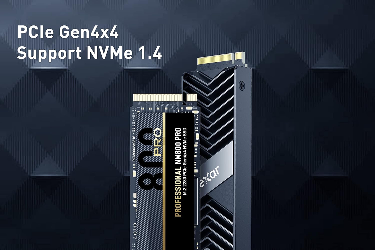 Lexar Professional NM800 PRO with Heatsink M.2 2280 PCIe Gen4x4 NVMe 1.4 Internal SSD, Up to 7500MB/s Read, 6300MB/s, Internal Solid State Drive for PS5, Gamer Lexar Professional NM800 PRO with Heatsink M.2 2280 PCIe Gen4x4 NVMe 1.4 Internal SSD, Up to 7500MB/s Read, 6300MB/s, Internal Solid State Drive for PS5, Gamer
